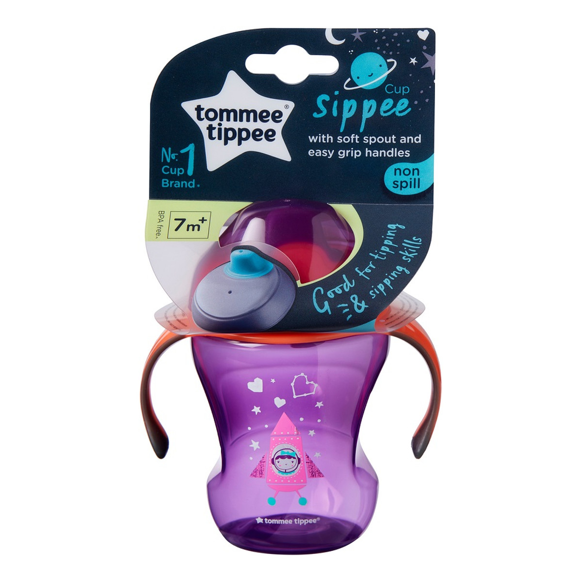 Tommee Tippee Sippee cup kubek niekapek z uchwytami 7m+ girl 230ml