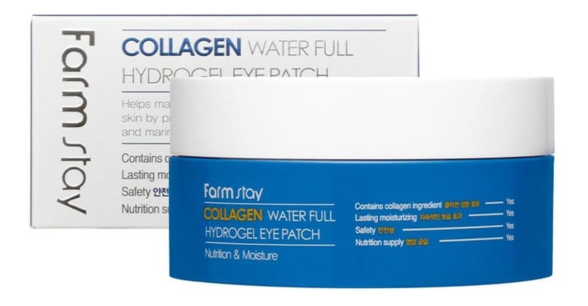 Farm Stay Collagen Water Full Hydrogel Eye Patch Kolagenowe hydrożelowe płatki pod oczy 60 szt.
