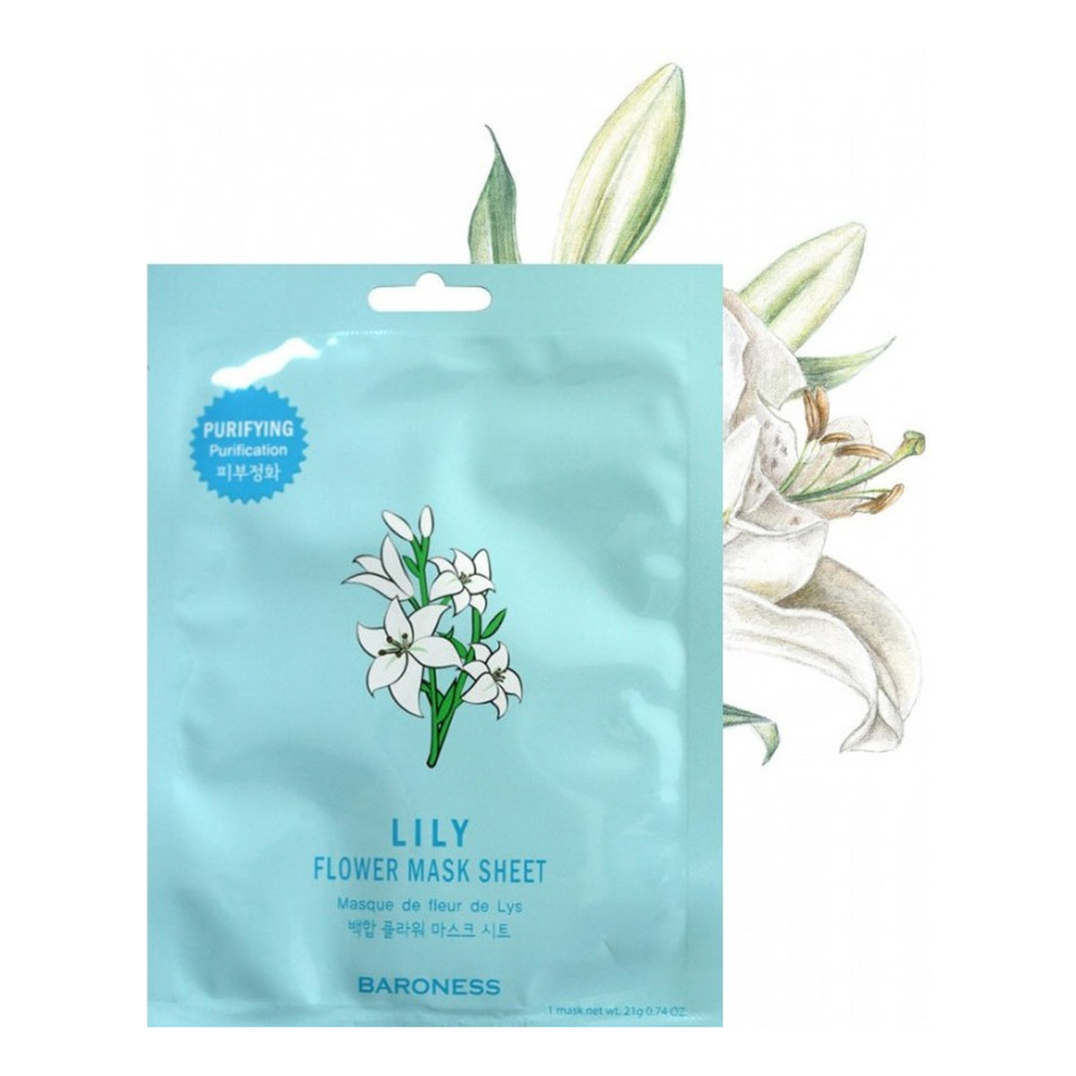 Baroness Lilly Flower Mask Sheet Maska oczyszczająca 21g