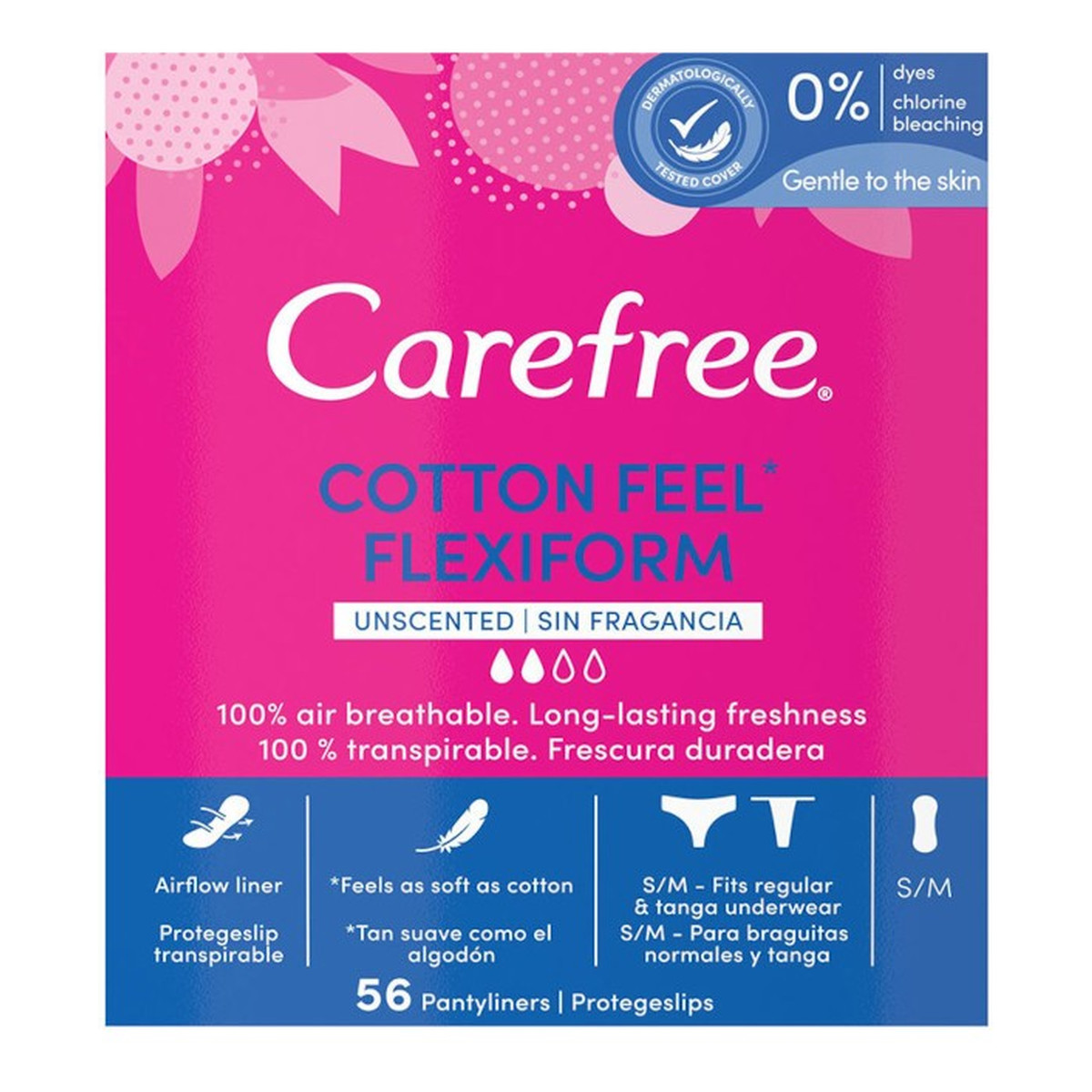 Carefree Cotton Flexiform Wkładki higieniczne 56 szt