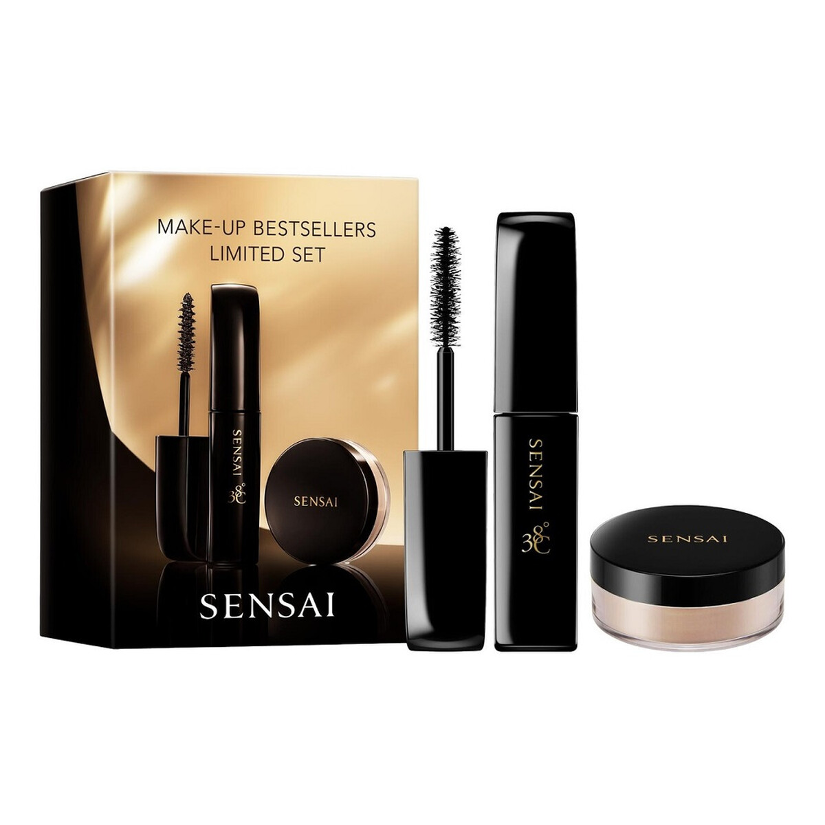 Sensai Make-Up Bestsellers Zestaw pogrubiający tusz do rzęs 10ml + transparentny puder utrwalający 3.5g