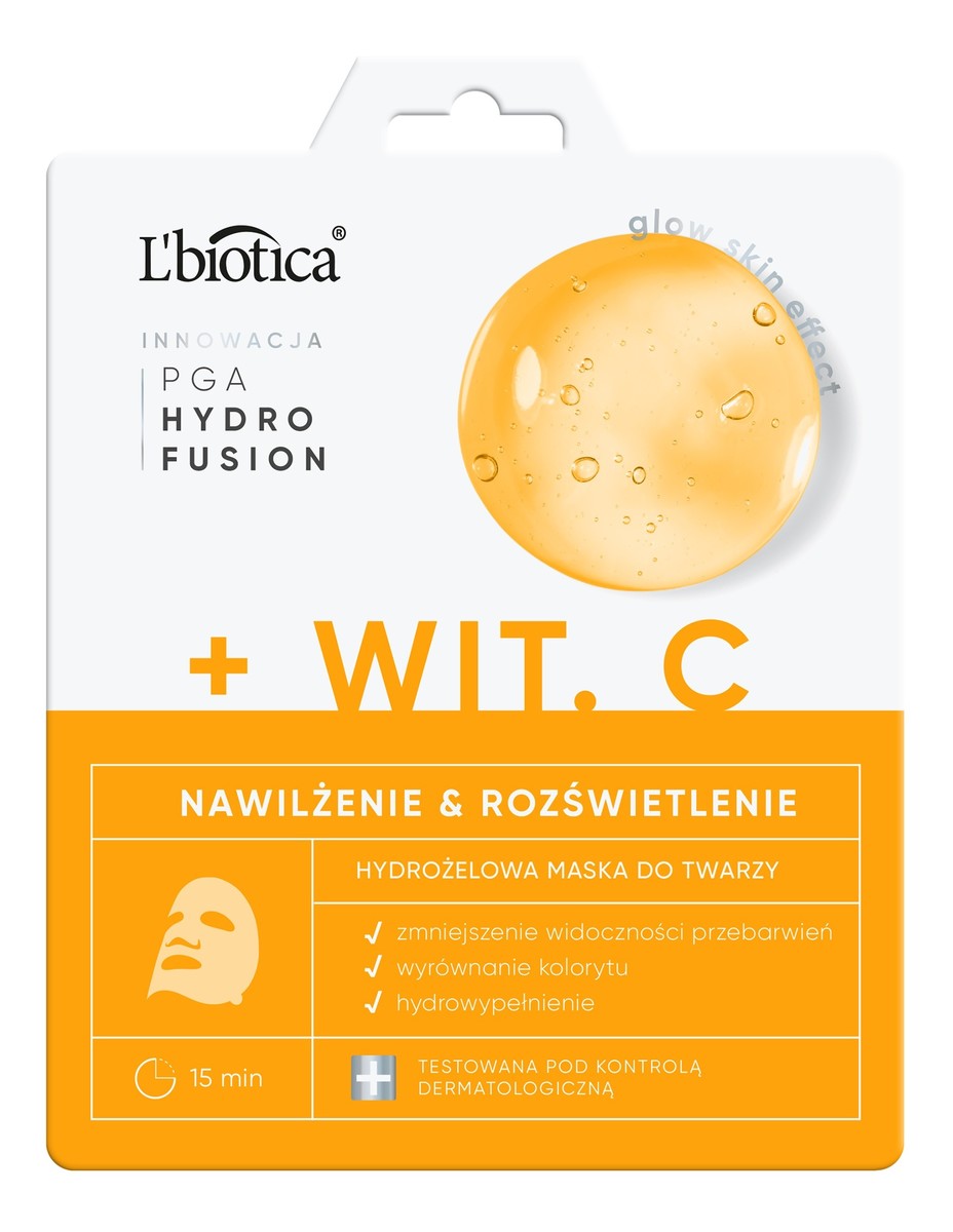 L`biotica pga hydr fusion + witamina c hydrożelowa maska do twarzy-nawilżenie i rozświetlenie