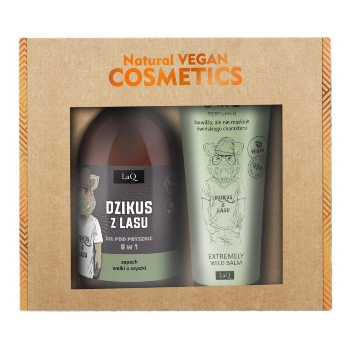 Laq Dzikus z Lasu Czarny Mat Zestaw żel pod prysznic 500ml + balsam w tubie 200ml