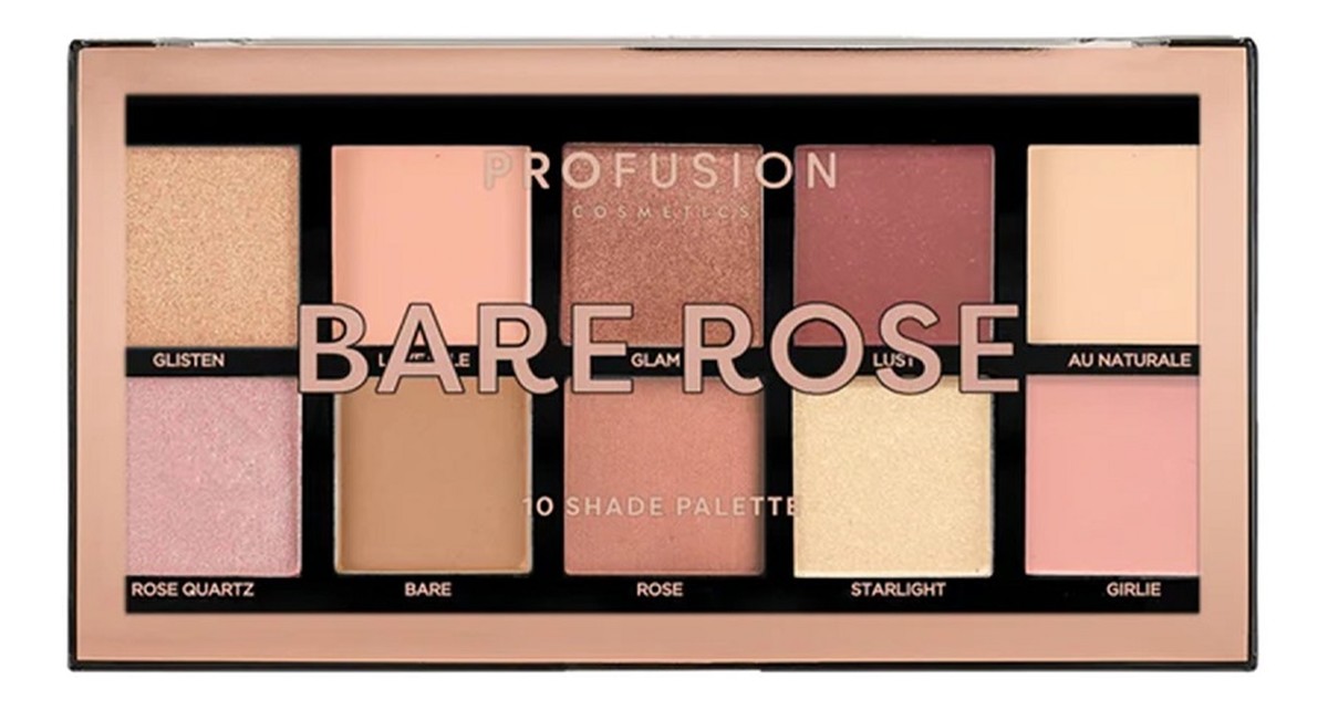 Bare rose eyeshadow palette paleta 10 cieni do powiek