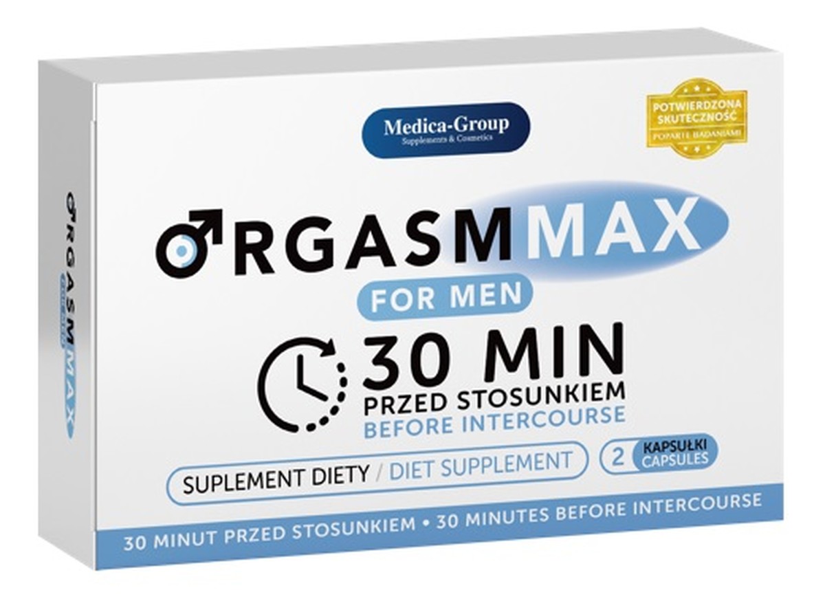 Orgasm max for men suplement diety na szybką i długą erekcję 2 kapsułki