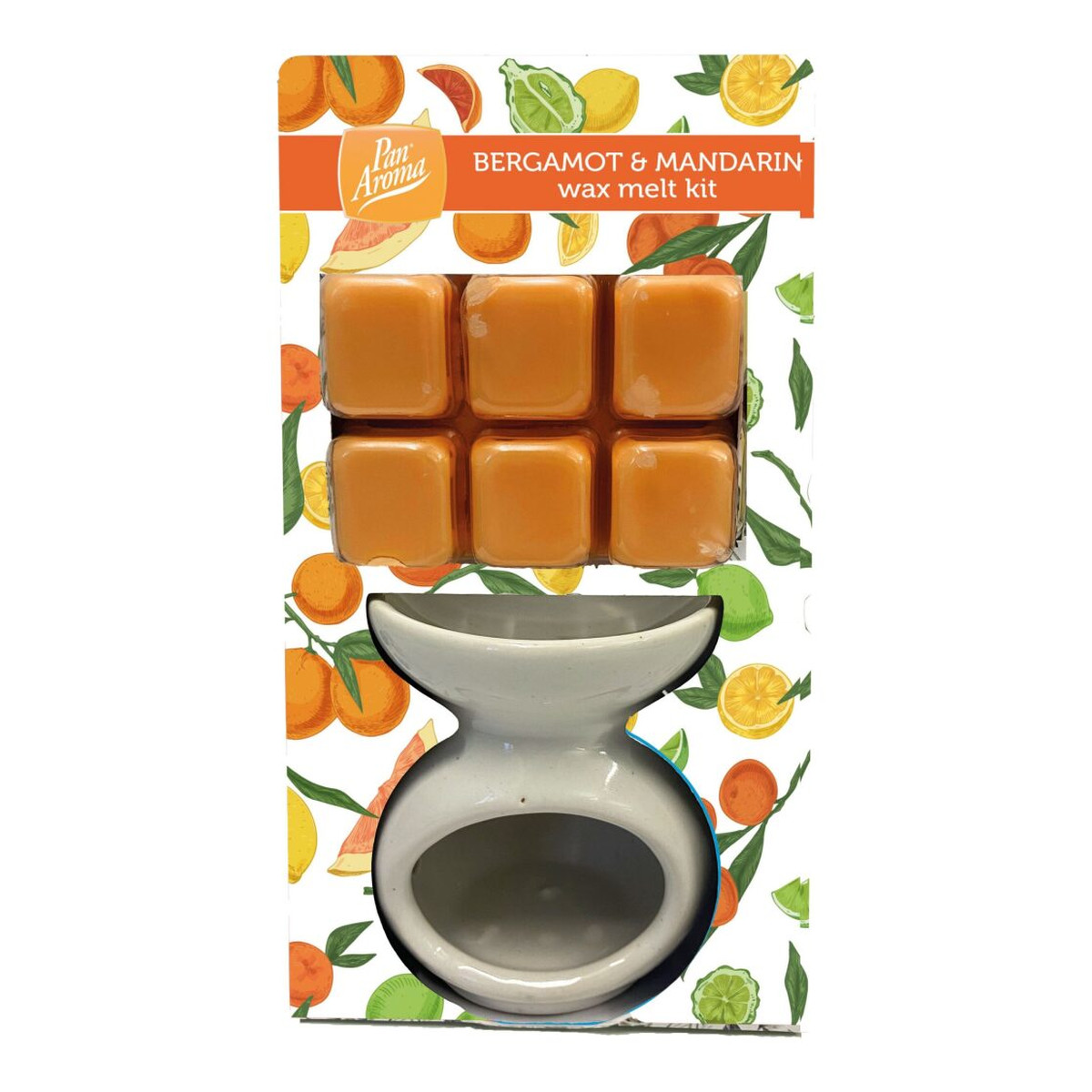 Pan Aroma Wax Melt Kit Zestaw Kominek ceramiczny + Wosk zapachowy Bergamot & Mandarin