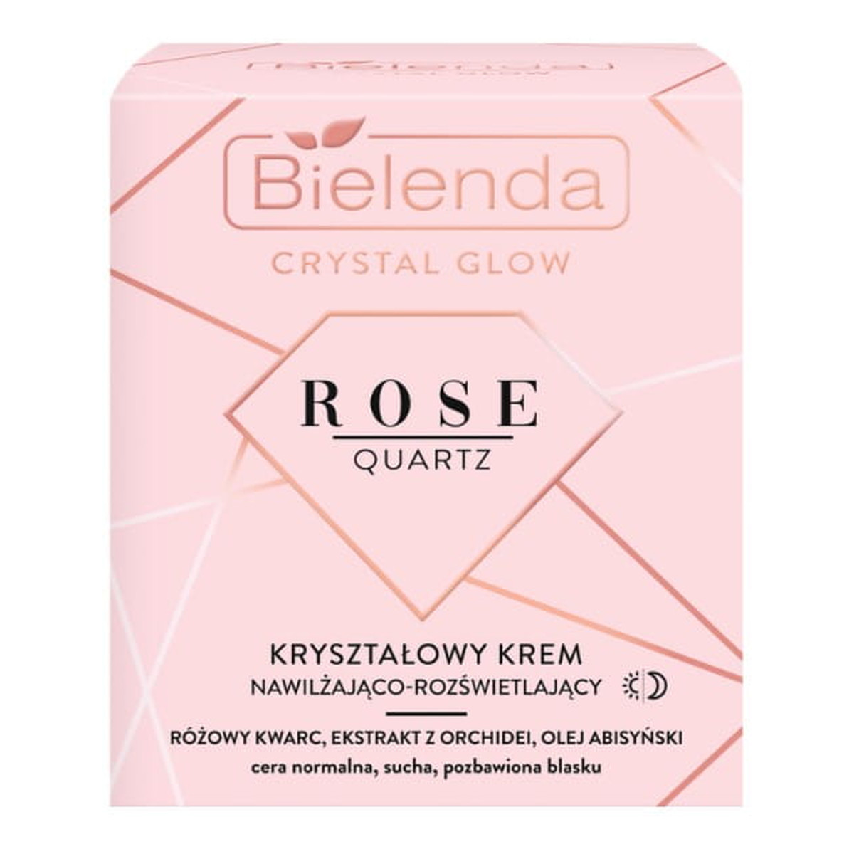Bielenda Crystal Glow Rose Quartz Kryształowy Krem nawilżająco - rozświetlający na dzień i noc 50ml