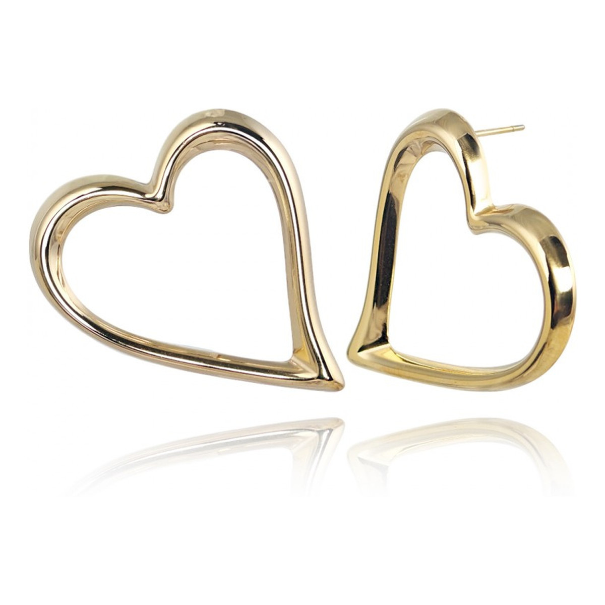 Ecarla Kolczyki ze stali szlachetnej platerowane złotem KST3354