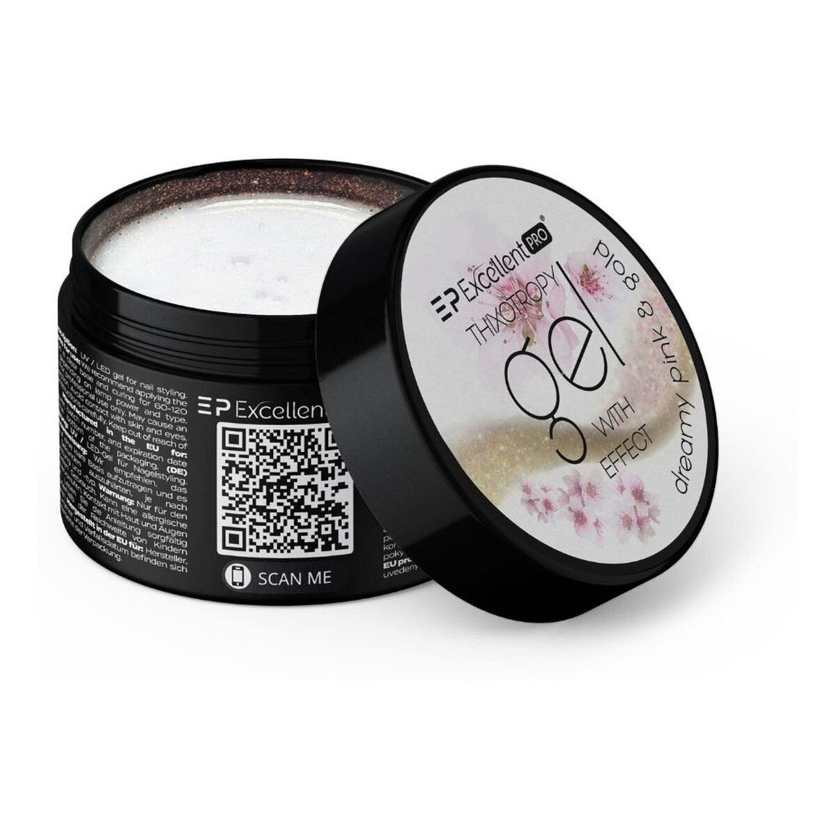 Excellent PRO Thixotropy Gel With Effect Żel budujący dreamy pink gold 15g