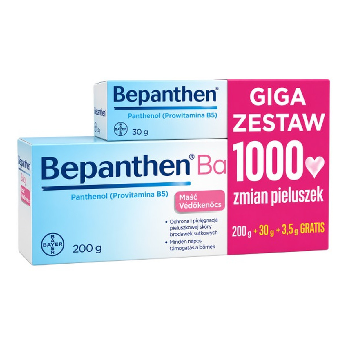 Bepanthen Baby maść ochronna giga zestaw 200g+30g+3.5g
