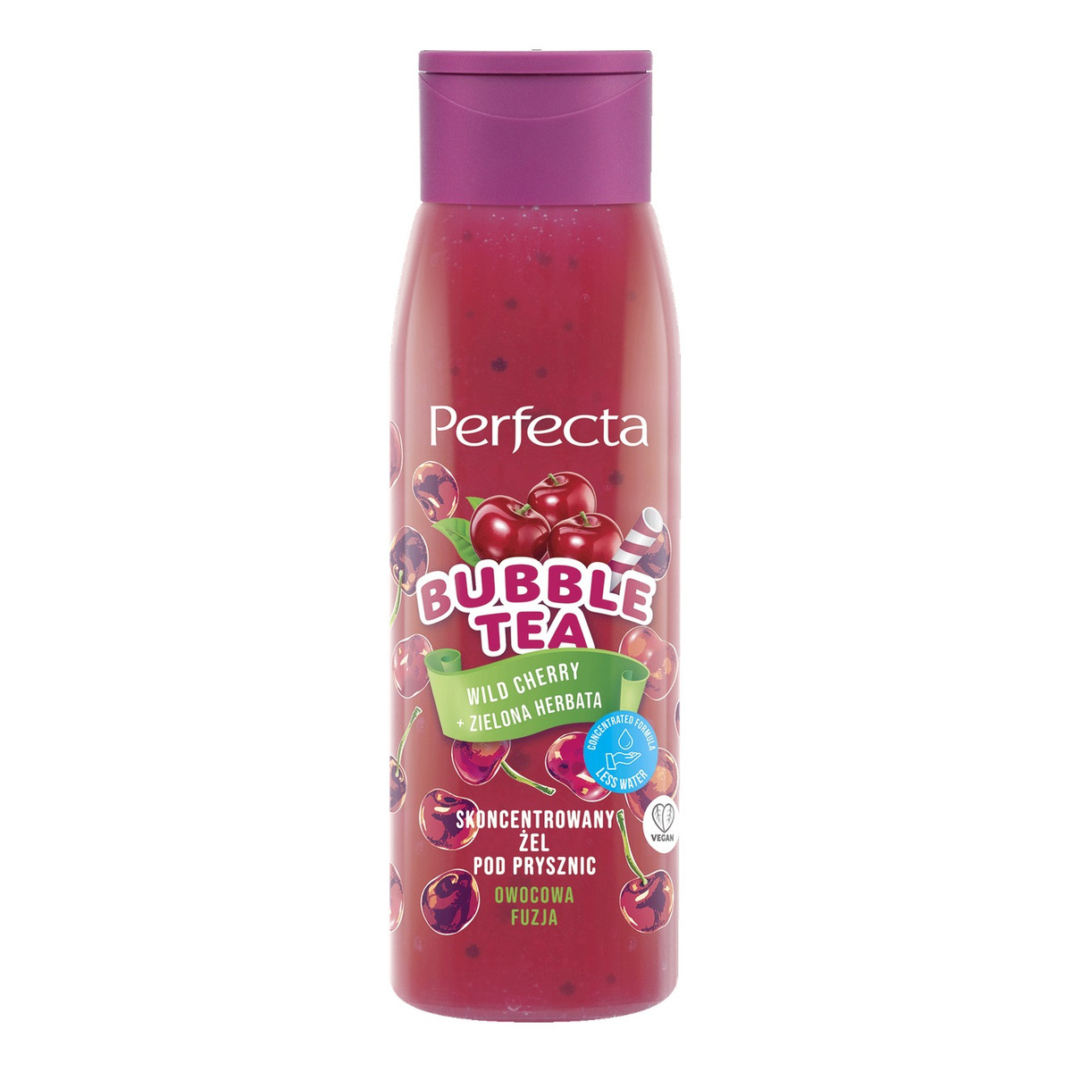 Perfecta Bubble Tea skoncentrowany Żel pod prysznic wild cherry + zielona herbata