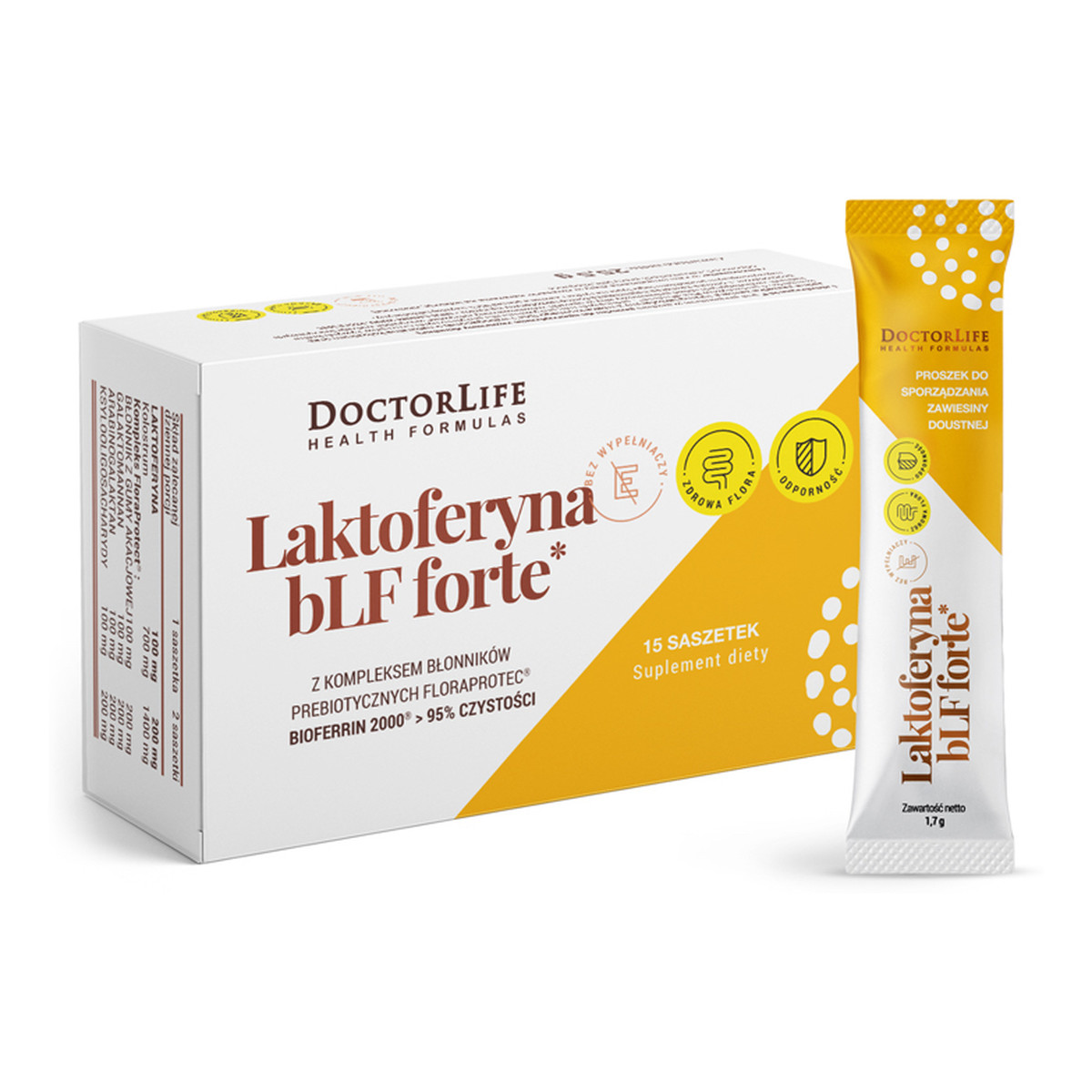 Doctor Life Laktoferyna blf forte 100mg suplement diety 15 saszetek