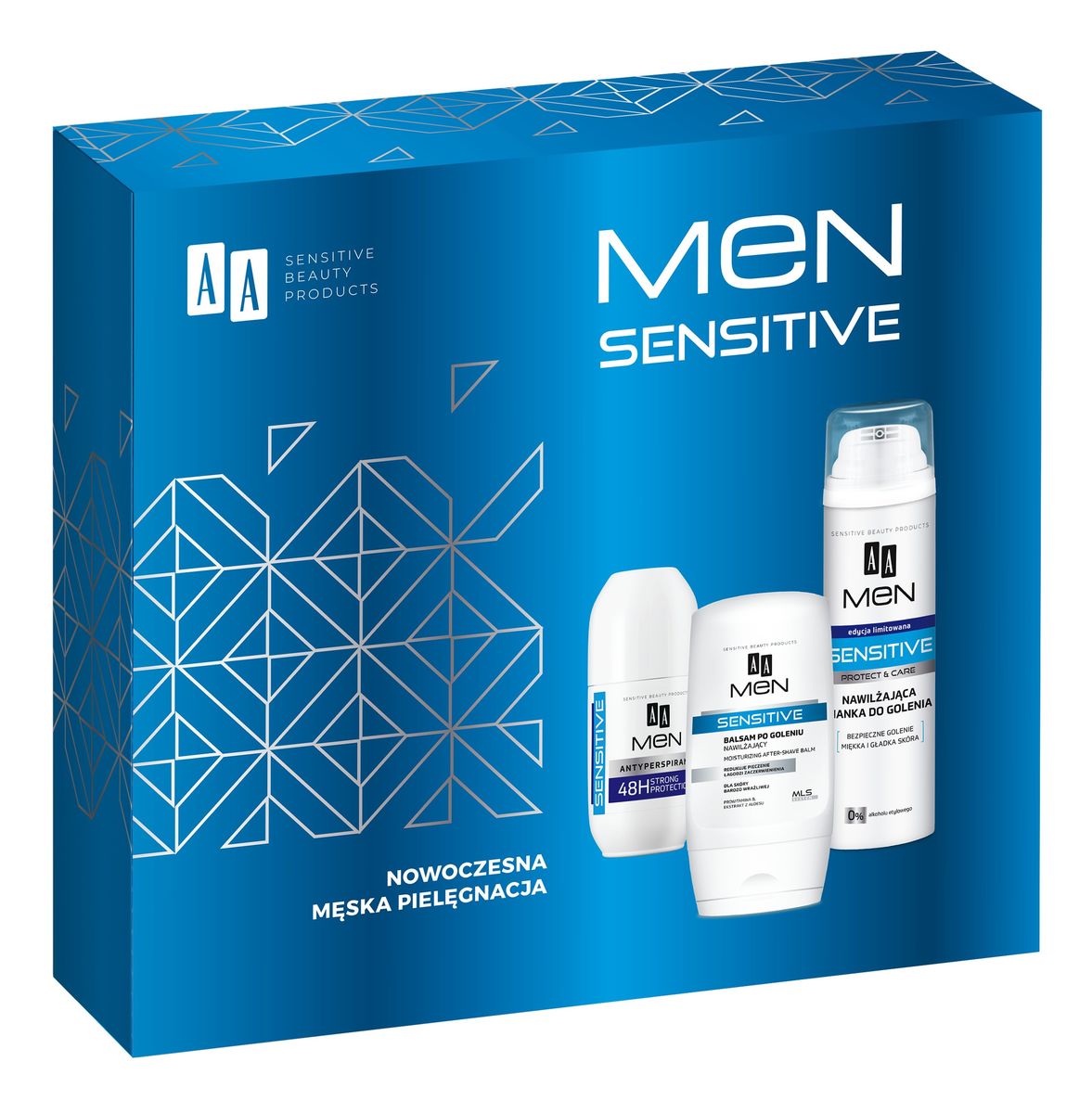 Zestaw prezentowy men sensitive nowoczesna męska pielęgnacja (żel po goleniu 100 ml+pianka do golenia 200 ml+antyperspirant 50 ml)