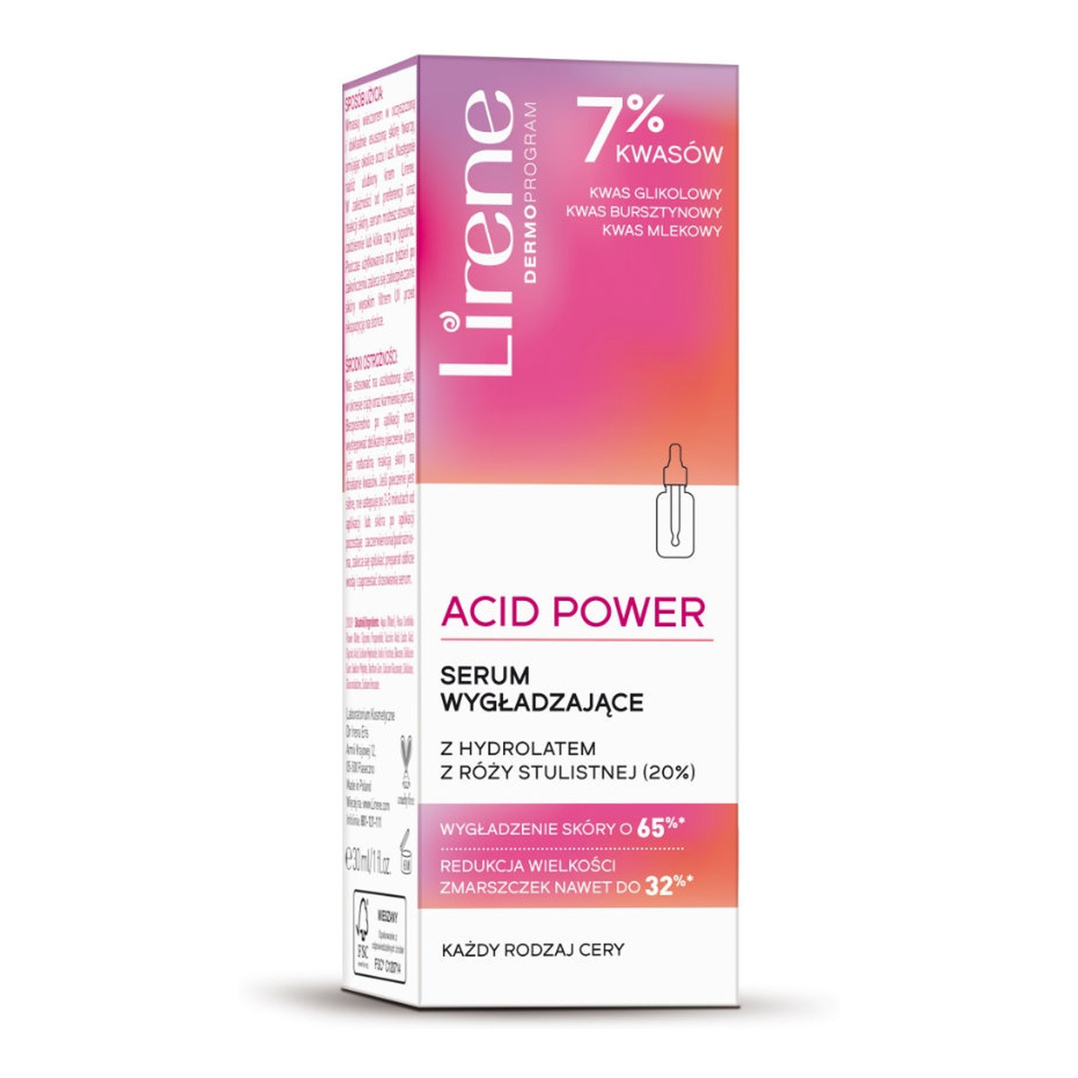 Lirene Acid Power Serum wygładzające do każdego rodzaju cery 30ml