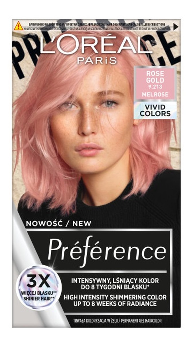 Preference vivid colors trwała farba do włosów 9.213 rose gold