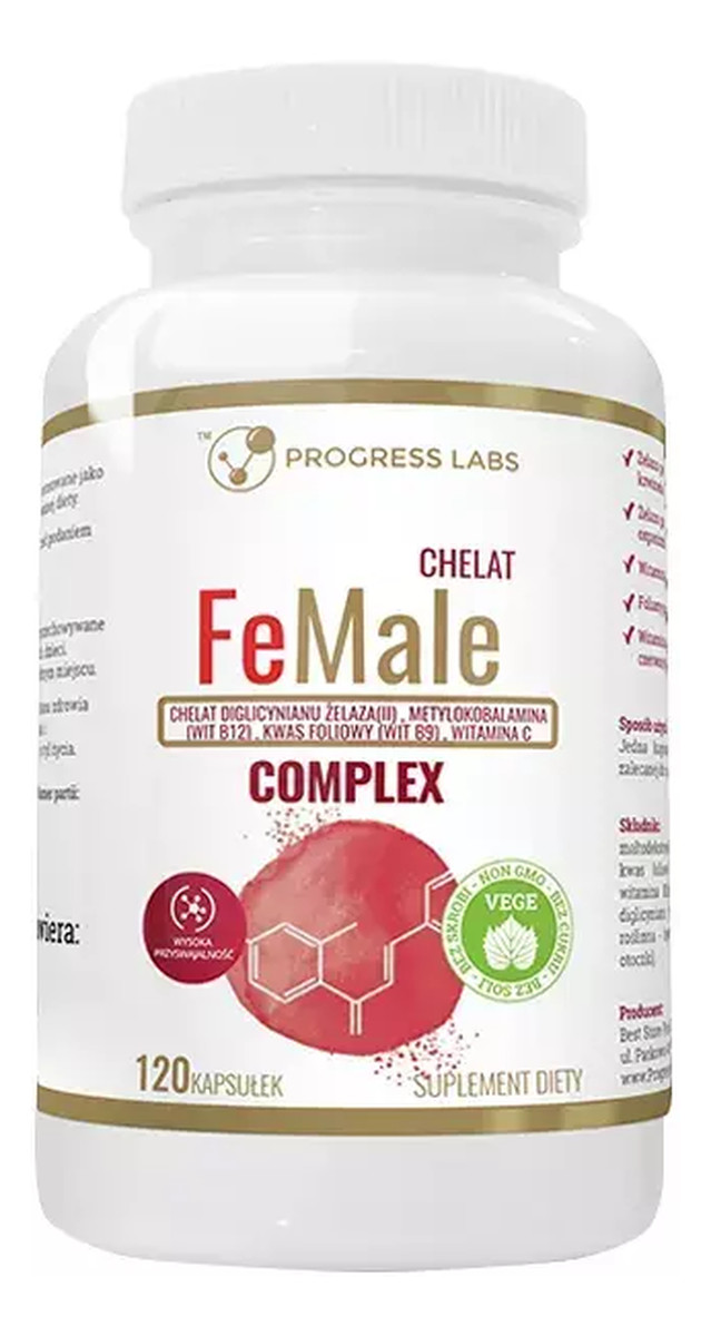 Chelat FeMale Complex suplement diety 120 kapsułek