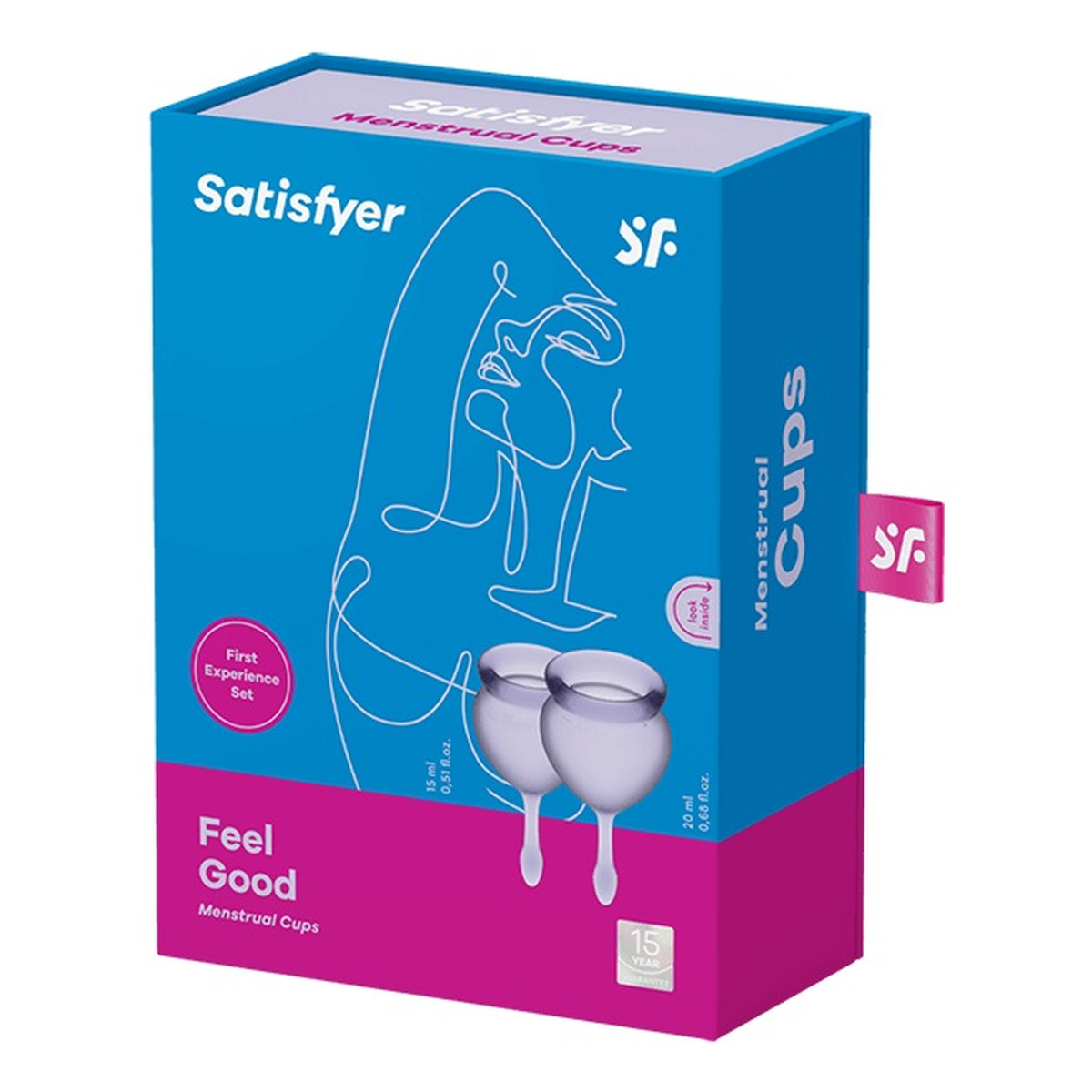 Satisfyer Feel Good Menstrual Cup Zestaw kubeczków menstruacyjnych 15ml + 20ml lila