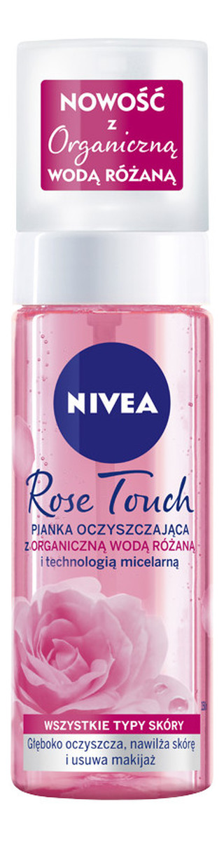 Rose touch pianka oczyszczająca z organiczną wodą różaną