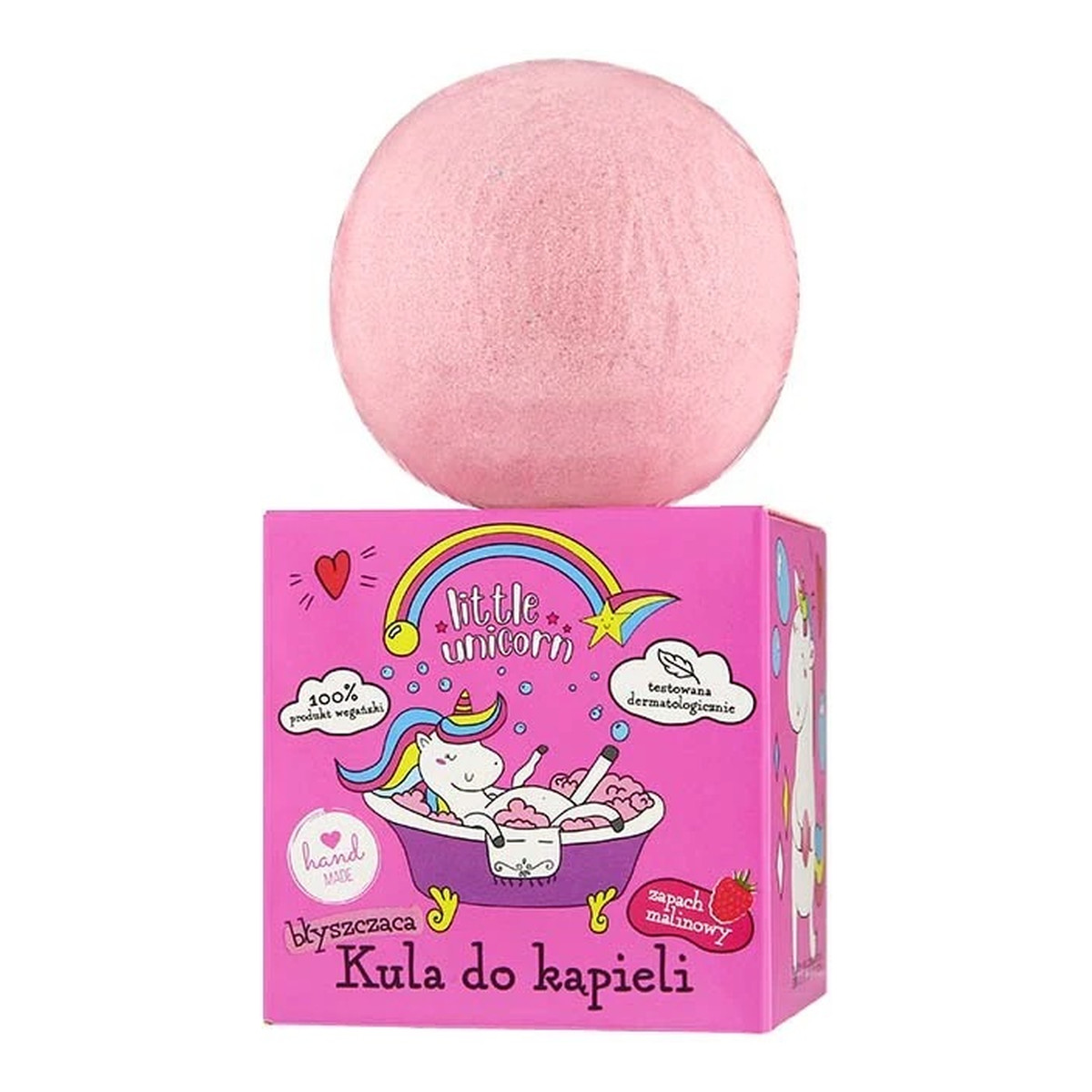 Little Unicorn Błyszcząca kula do kąpieli malina 165g