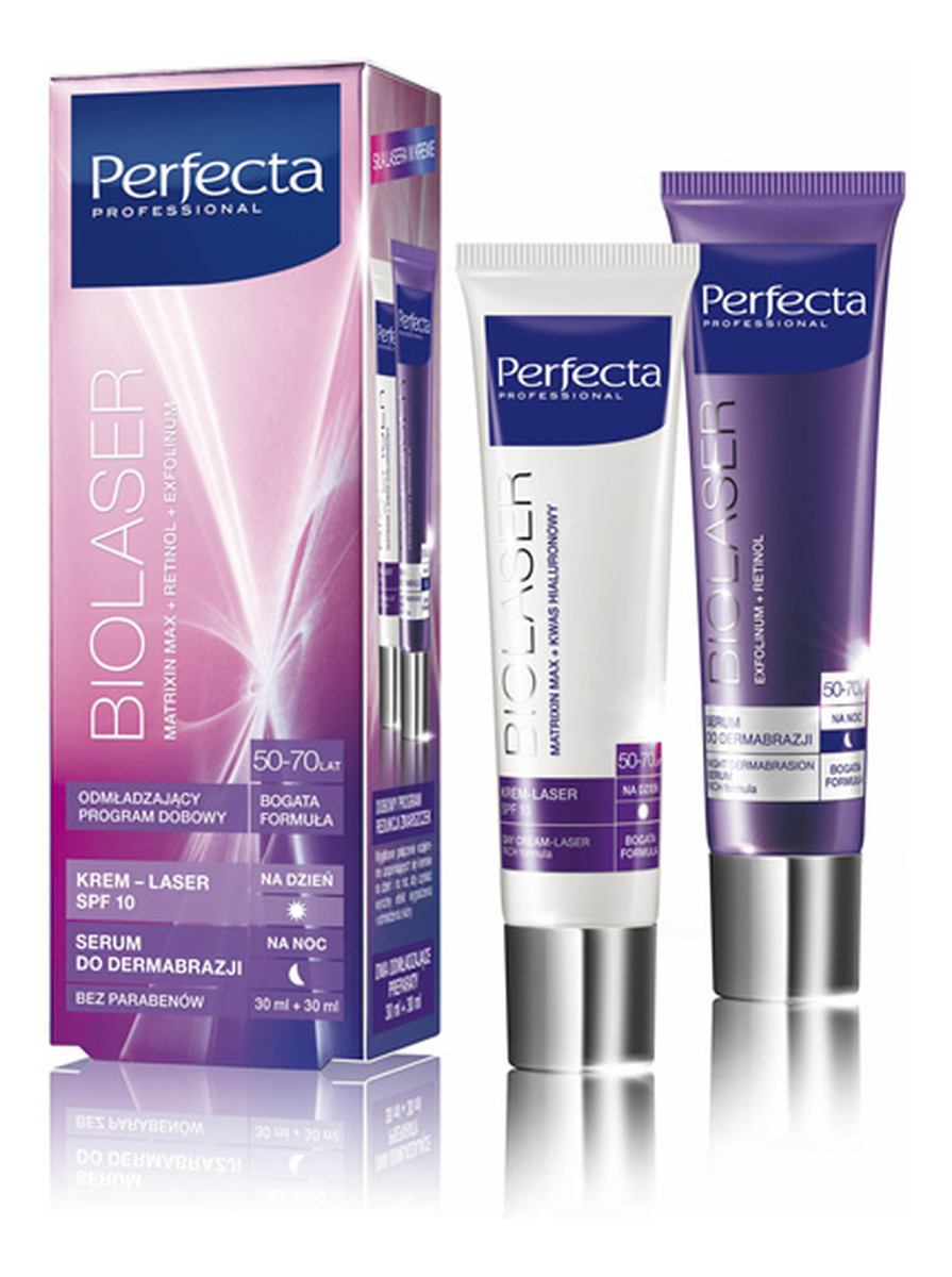 Krem-Laser SPF 10 Na Dzień + Serum Do Dermabrazji Na Noc Bogata Formuła