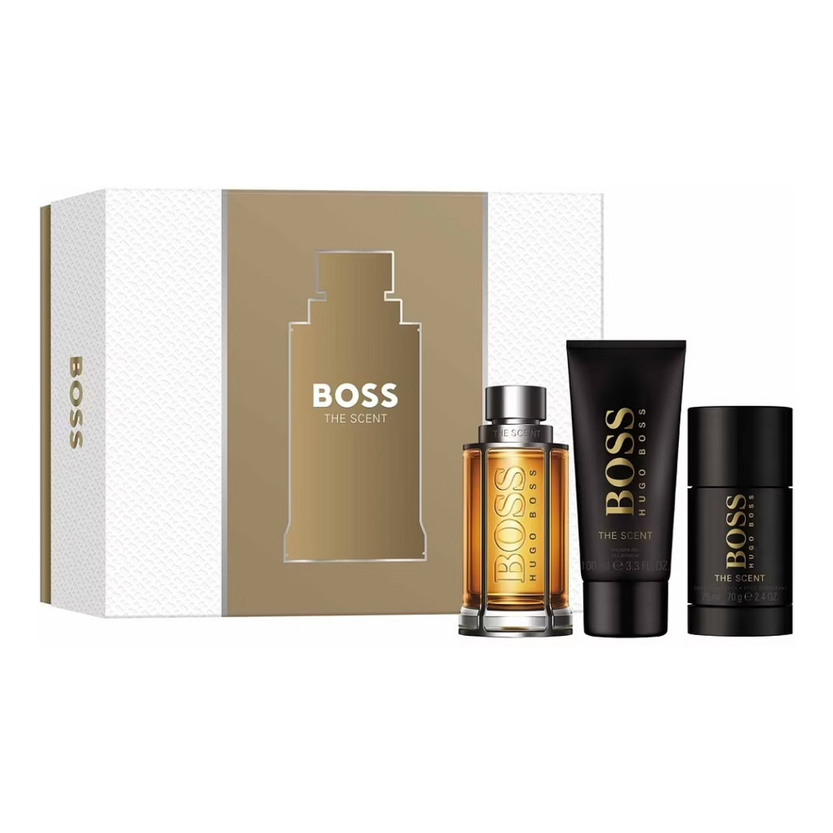 Hugo Boss Boss The Scent For Man Zestaw woda toaletowa spray 100ml + żel pod prysznic 100ml + dezodorant sztyft 75ml