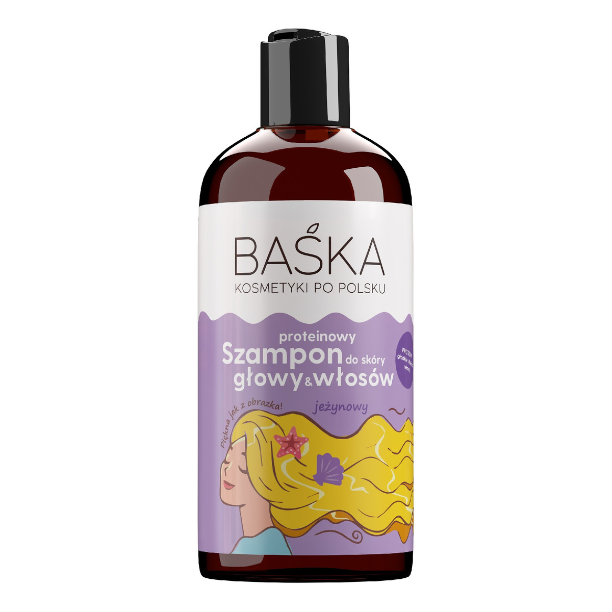 Baśka Kosmetyki po polsku proteinowy szampon do skóry głowy i włosów-jeżynowy 500ml