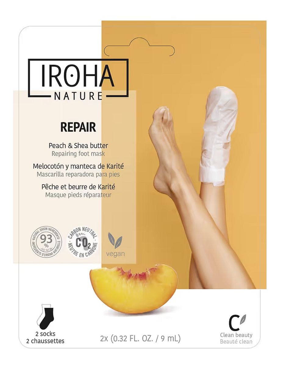 Repair foot mask regenerująca maseczka do stóp w formie skarpet peach & shea butter 2x