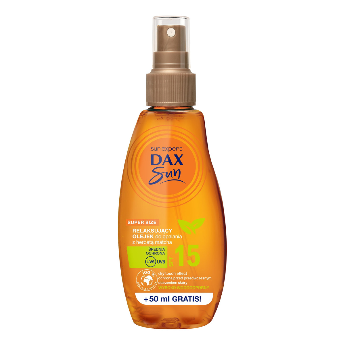 Dax SUN Relaksujący Olejek do opalania z herbatą Matcha SPF 15 200ml