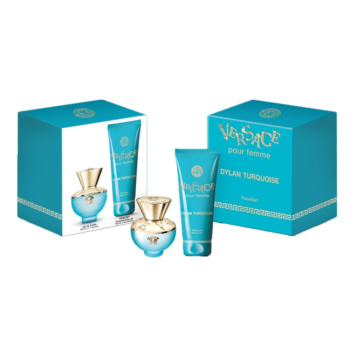 Versace Dylan Turquoise Pour Femme Zestaw woda toaletowa spray 50ml + żel do ciała 100ml