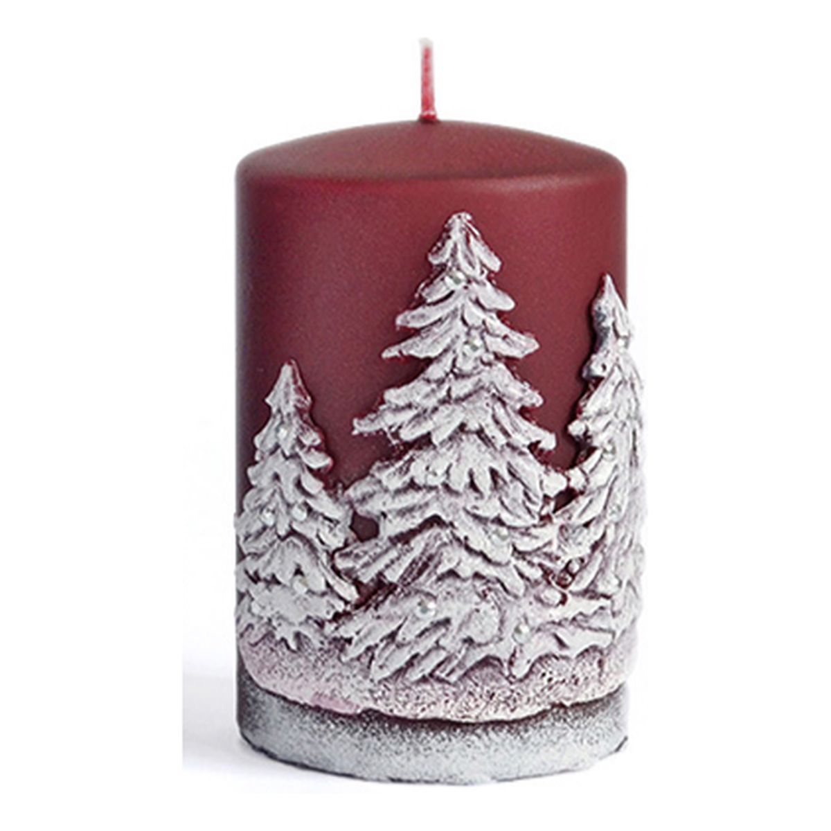 Artman Candles Świeca Zimowe Drzewka walec średni Bordo