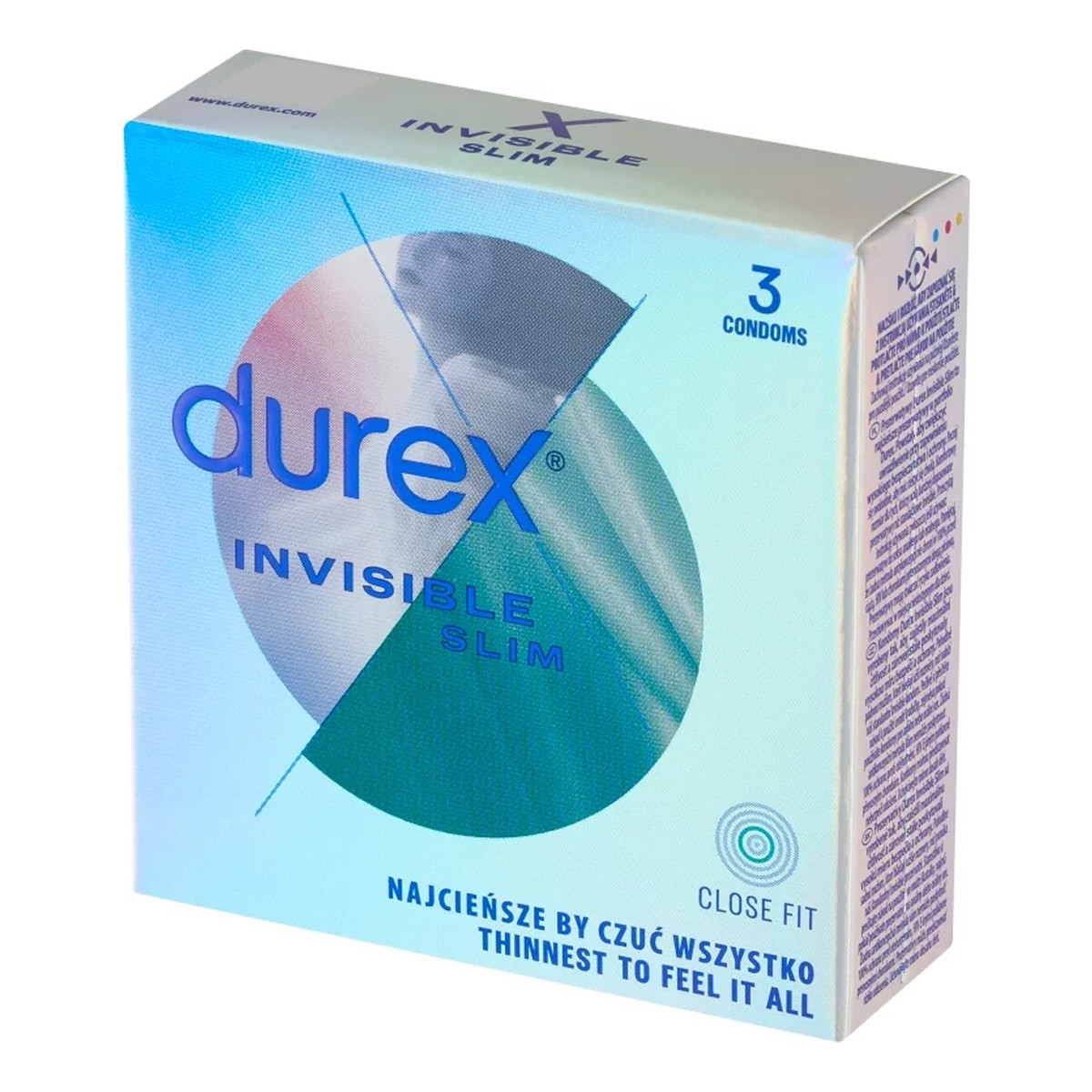 Durex Invisible close fit prezerwatywy dopasowane 3szt