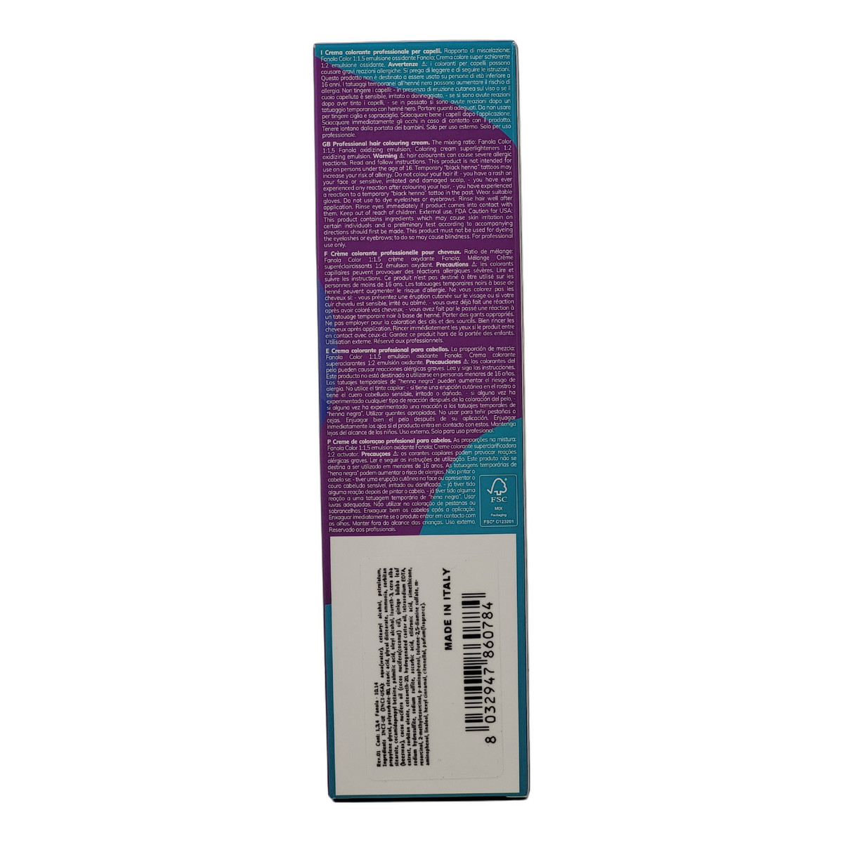 Fanola Color Krem koloryzujący Farba do włosów 10.14 Almond 3x100ml