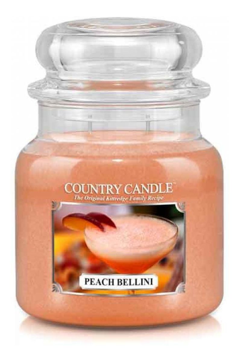 Średnia świeca zapachowa z dwoma knotami peach bellini