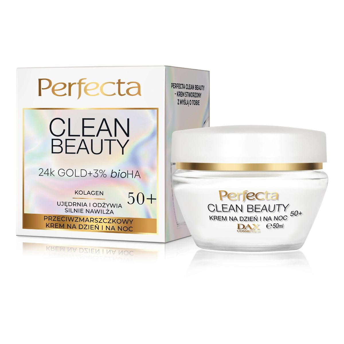 Perfecta Clean Beauty Przeciwzmarszczkowy Krem na dzień i na noc 50+ 50ml