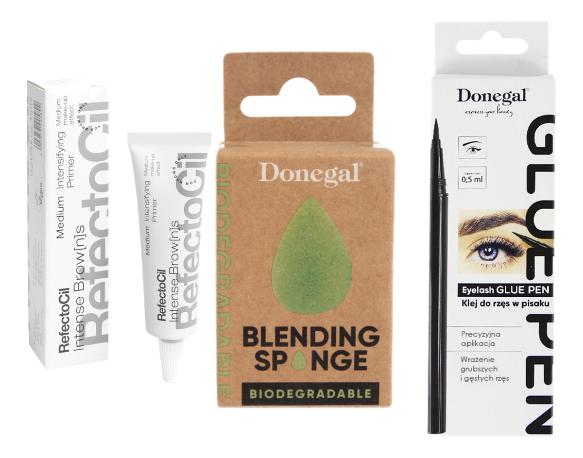 Intensifying Primer Medium + Klej do rzęs w pisaku + Gąbeczka