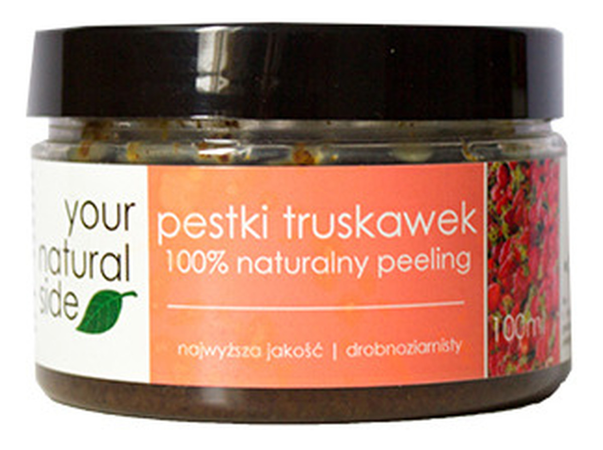 Peeling z pestek truskawek drobnoziarnisty