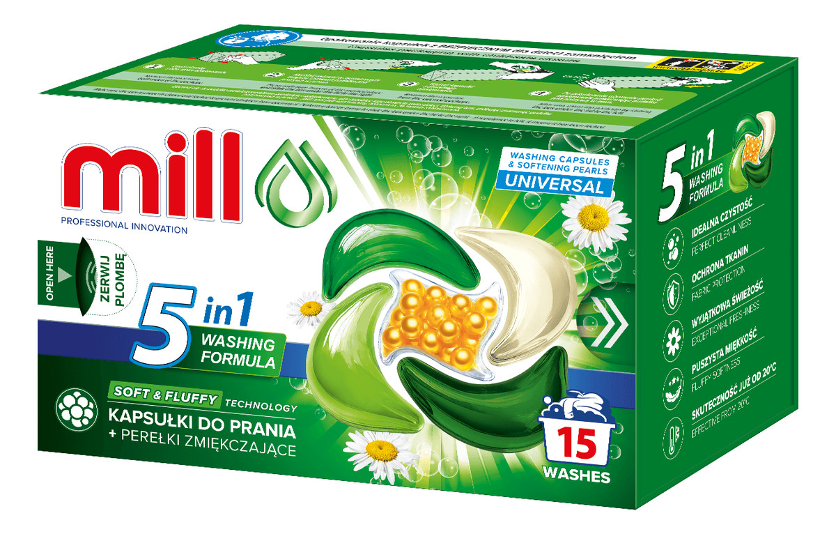 Kapsułki do prania + perełki zmiękczające 15 szt.