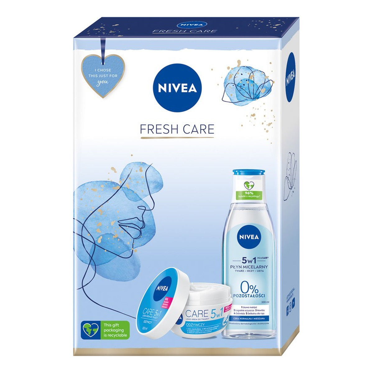 Nivea Fresh Care Zestaw prezentowy krem do twarzy 5w1 + płyn micelarny