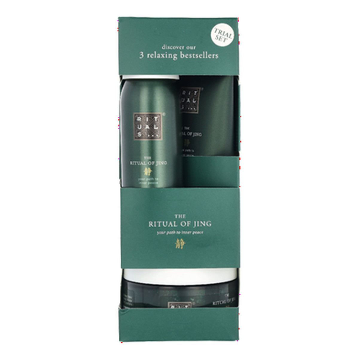 Rituals The Ritual of Jing peeling do ciała 125gr + krem do ciała 70ml + pieniący żel pod prysznic 50ml