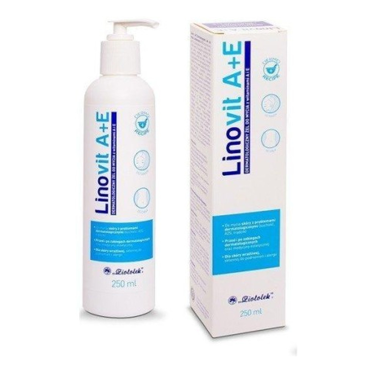 Ziołolek LinoVit Dermatologiczny żel do mycia A+E 250ml