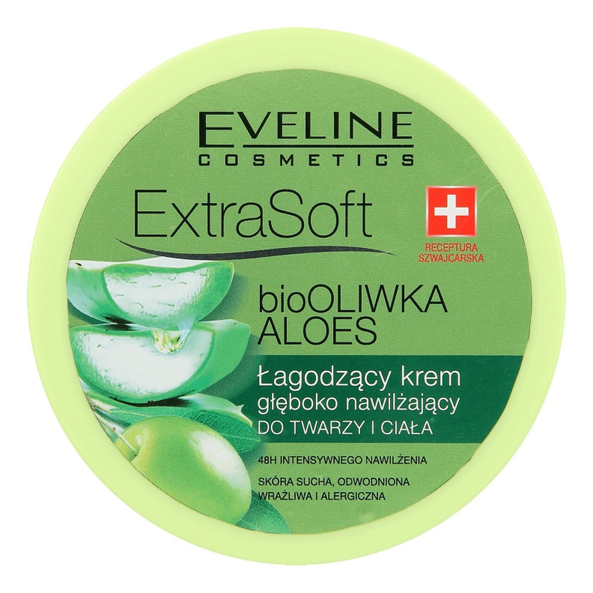 Eveline Extra Soft Łagodzący krem głęboko nawilżający do twarzy i ciała bio Oliwka i Aloes 175ml
