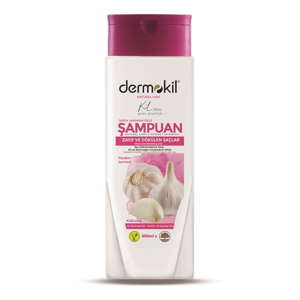 Dermokil Natural hair szampon do włosów osłabionych garlic 400ml