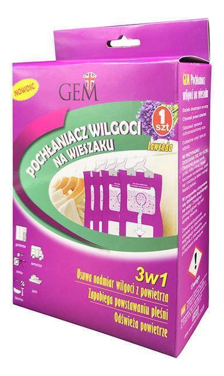 POCHŁANIACZ WILGOCI NA WIESZAKU LAWENDA