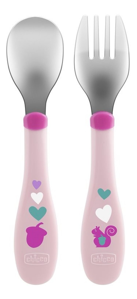Metal cutlery sztućce metalowe 18m+ różowe
