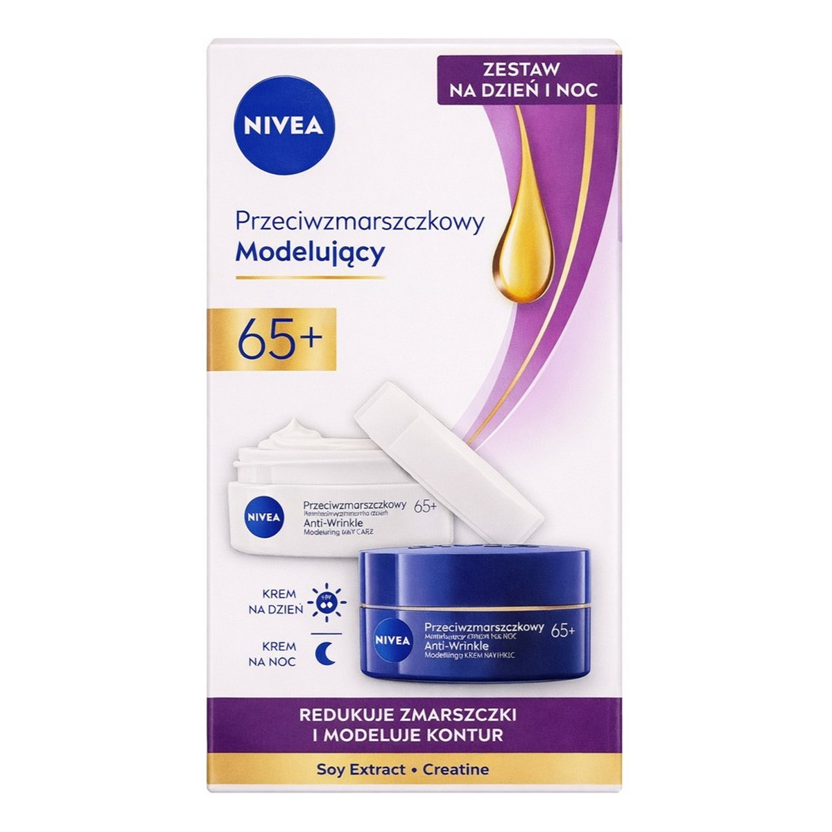 Nivea Przeciwzmarszczkowy + Modelujący zestaw krem do twarzy na dzień i noc 2x50ml