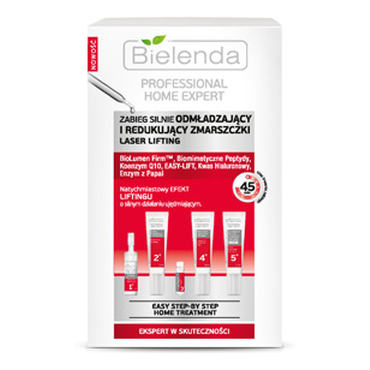 Bielenda Professional Home Expert Laser Lifting Silnie Odmładzający i Redukujący Zmarszczki Zestaw Do Twarzy 37ml