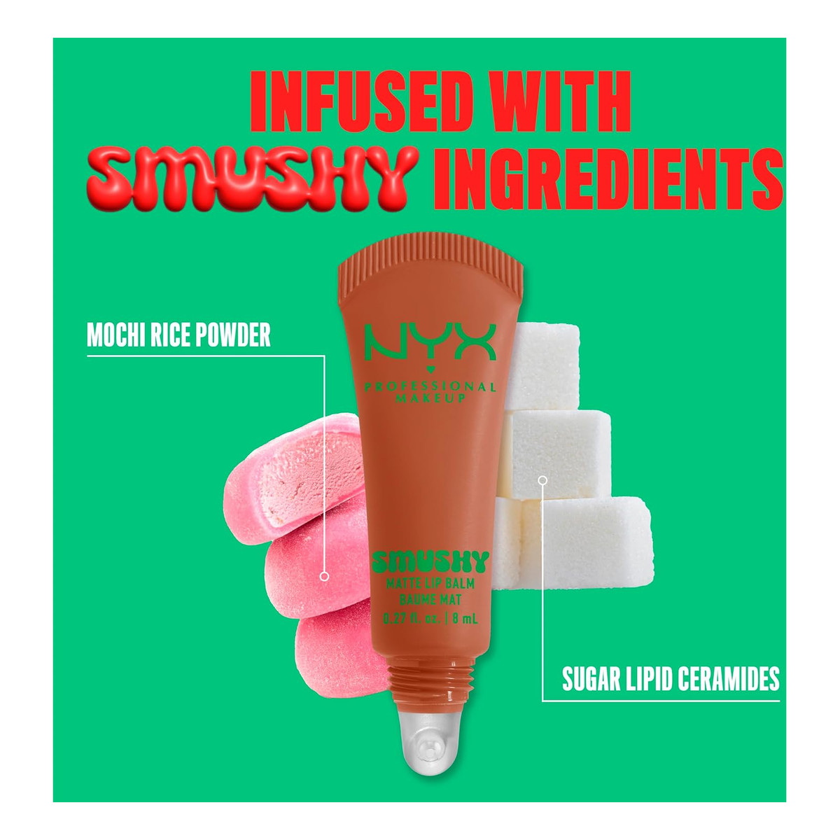 NYX Professional MakeUp Smushy Nawilżająco-matujący balsam do ust z pigmentem 8ml