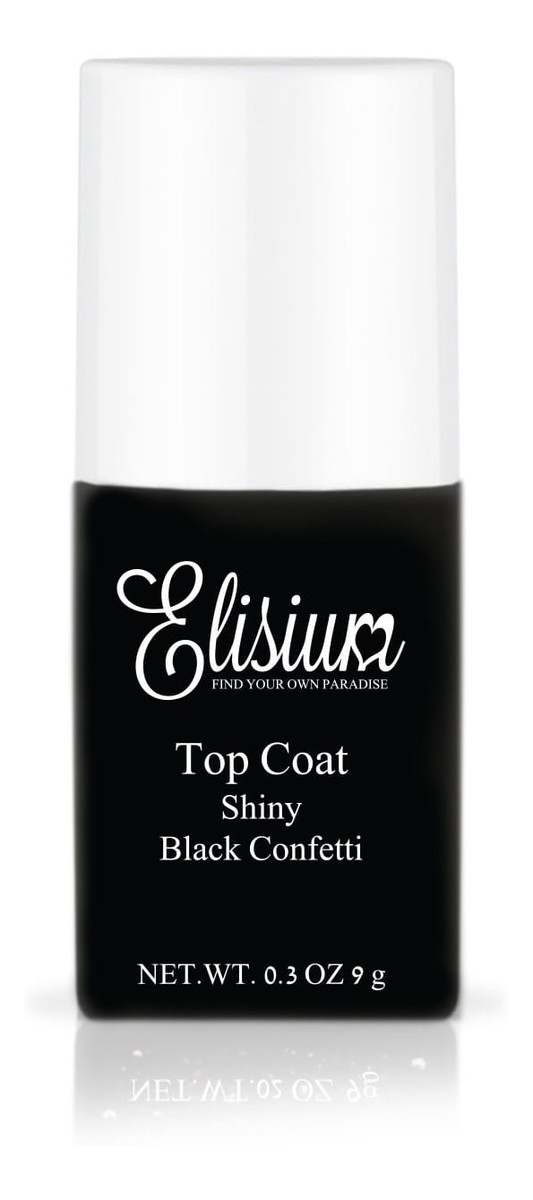 Top Coat Shiny Black Confetti 