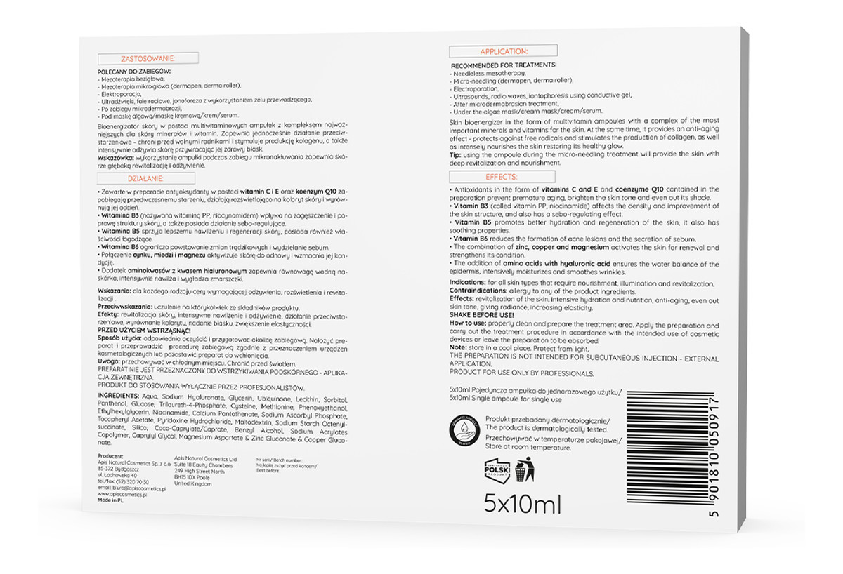 Multiwitaminowe ampułki 5x10ml