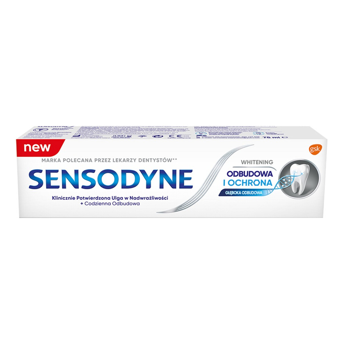 Sensodyne Odbudowa i ochrona whitening pasta do zębów z fluorkiem 75ml